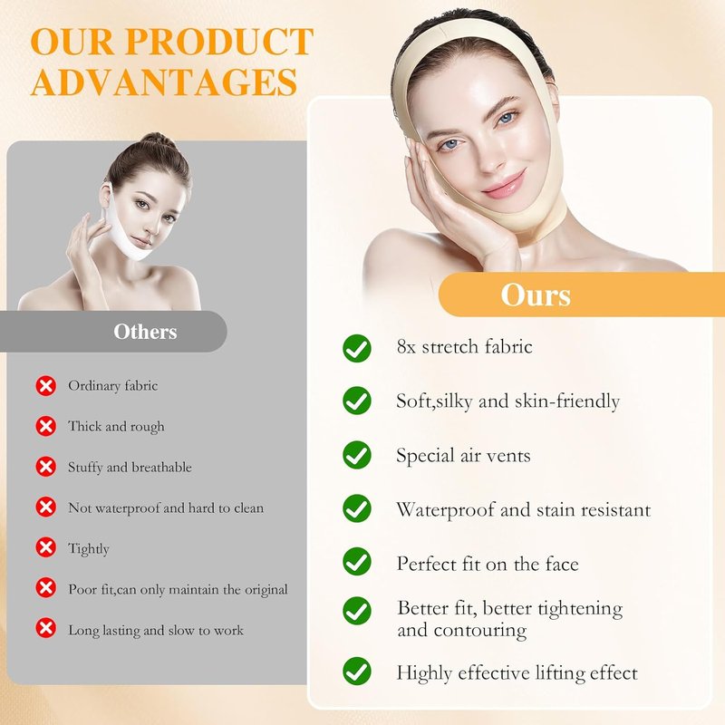 Collagen Face Sculpt Wrap - Reusable Jawline Shaper Mask | Skin-Friendly & Breathable Material