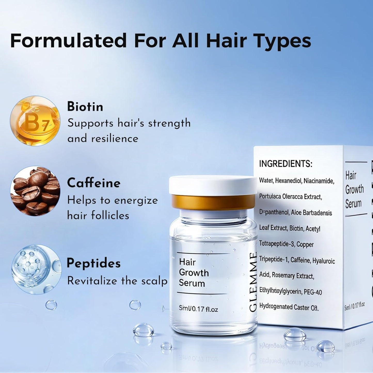 Micro Infusion System - Titanium Microneedle Derma Stamp with Biotin Peptides Serum | 0.25mm Scalp Treatment for Thicker Hair