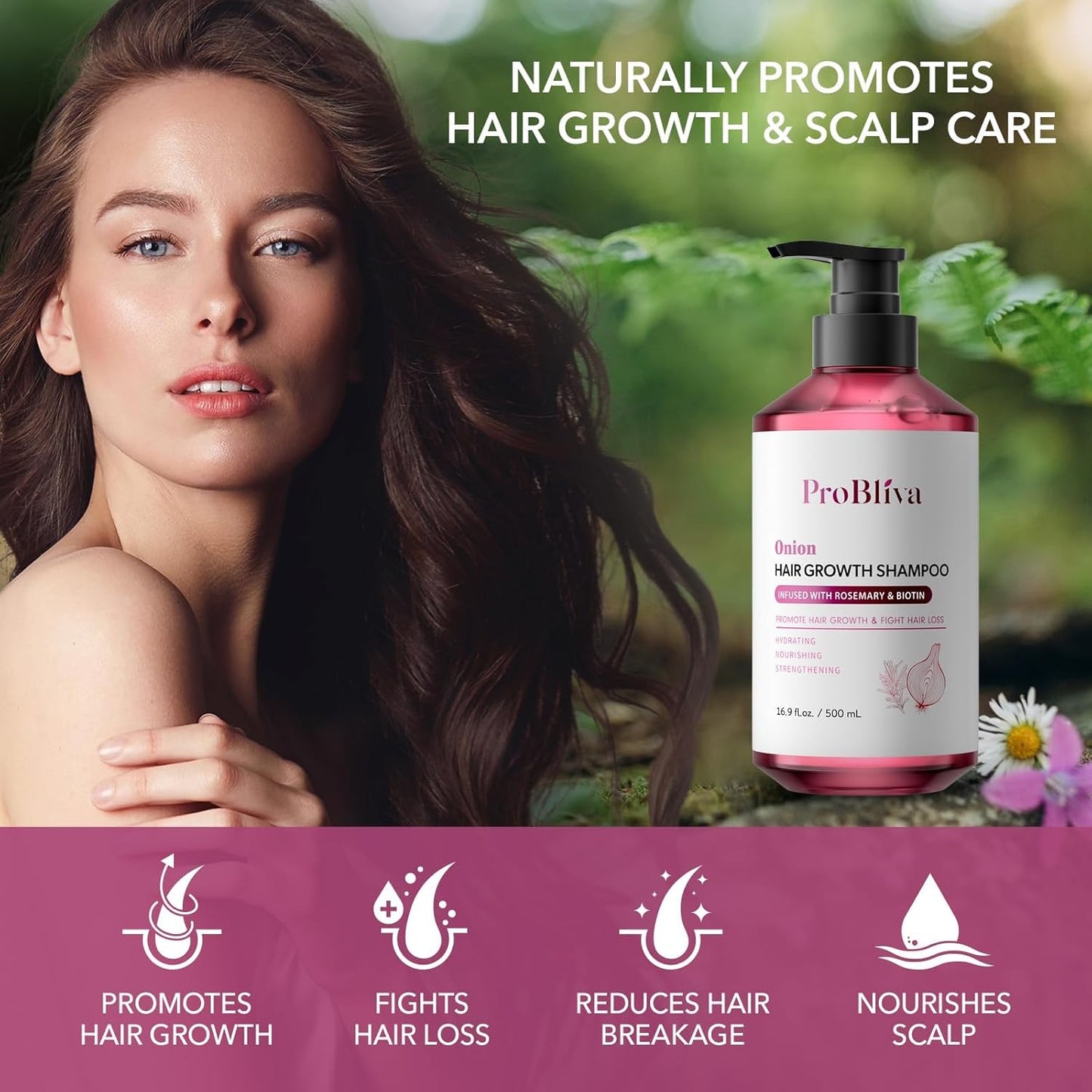 Onion Shampoo for Hair Growth - Biotin & Rosemary Formula for Thinning Hair | Healthier, Thicker Hair for Men & Women