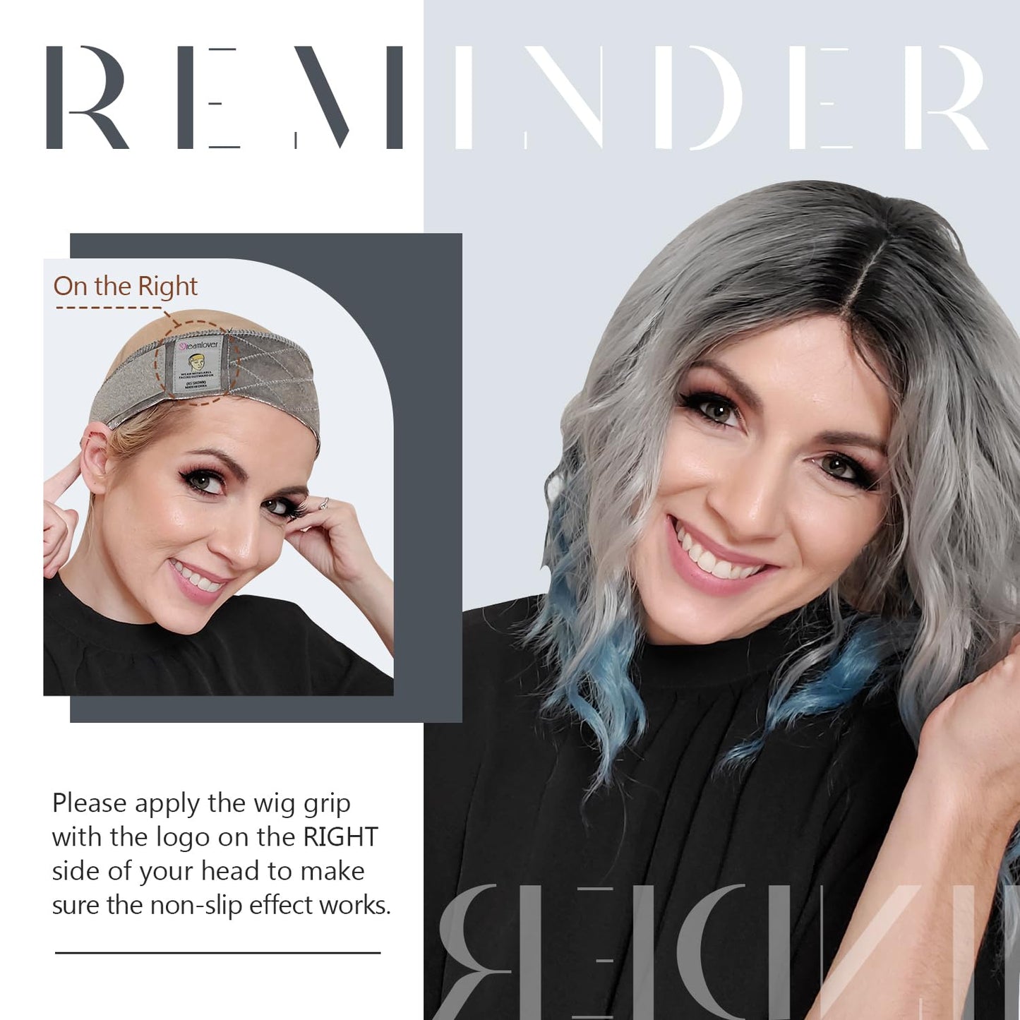 Wig Grip Band - Dreamlover Headband for Secure Wig Hold | Black, 2-Pack