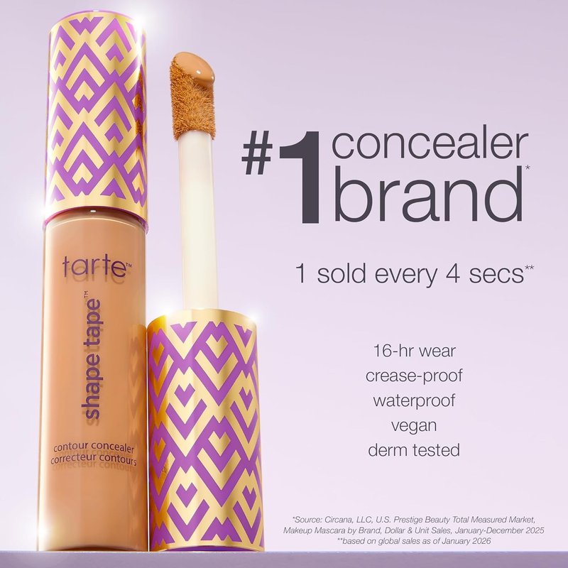 Tarte Shape Tape Concealer - Full-Coverage, Creaseless Soft Matte Finish | Brightening Under-Eye & Face Makeup, 16hr Longwear, Vegan