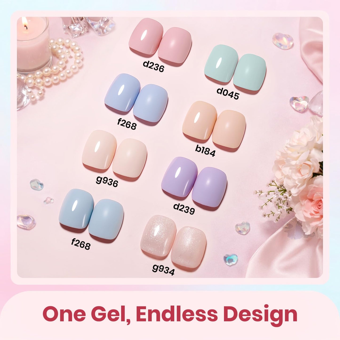 Beetles Gel Nail Polish Set - Soft Manifest 8 Colors Neutral Nude Glitter Pink Green Gel Soak Off UV LED Gel Polish Home Salon Spring Gifts for Women