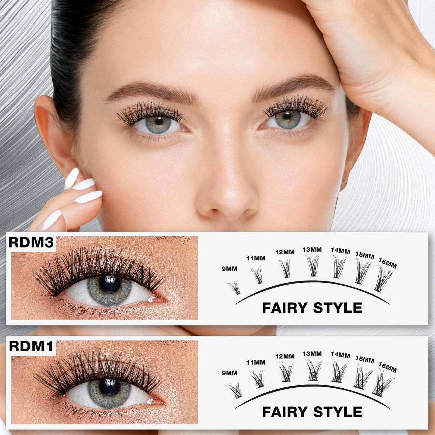 Lash Clusters Kit - 266 Pcs D Curl Wispy Eyelash Extensions with Bond, Seal, Tweezers & Remover | 9-16mm Mix