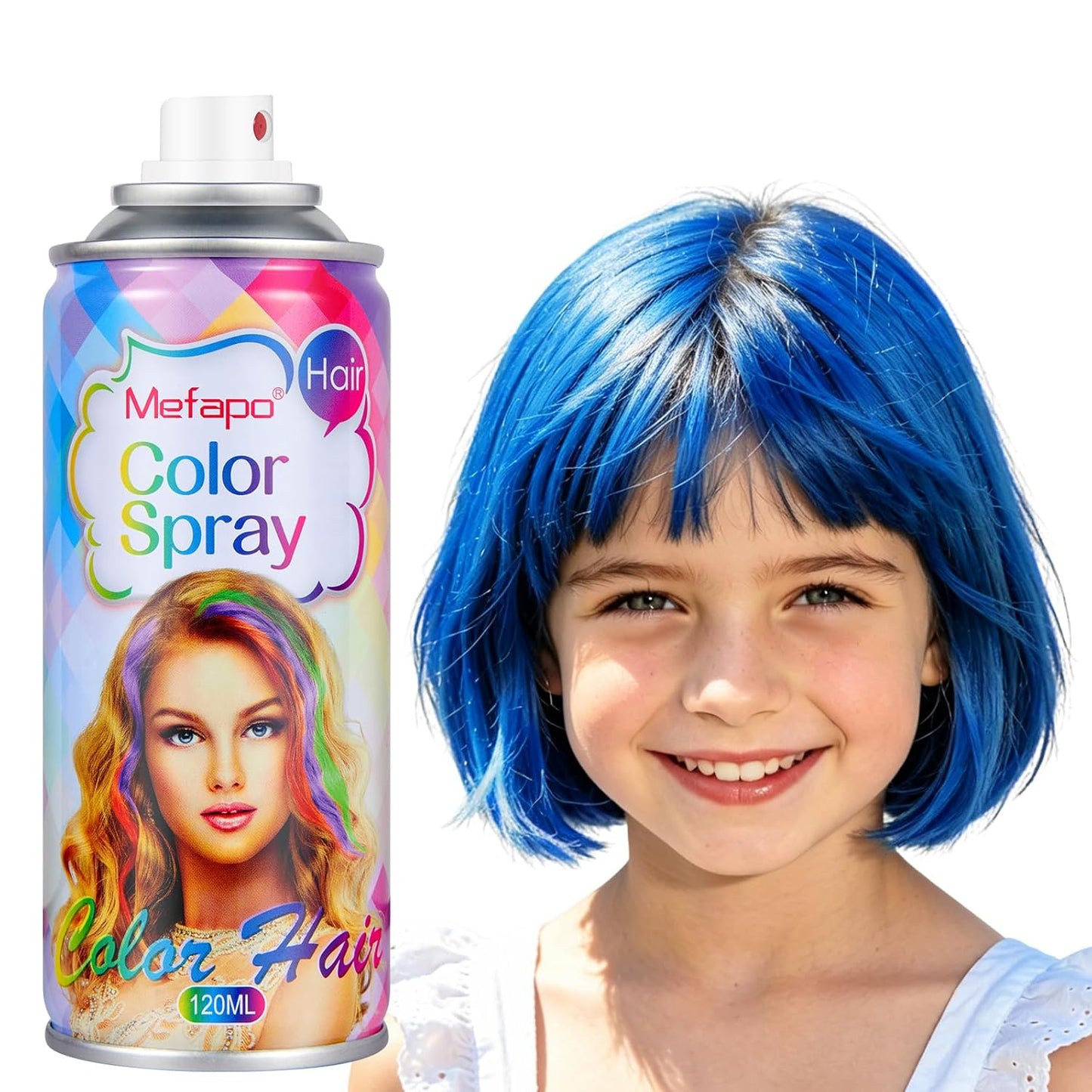 Temporary Blue Hair Color Spray - Washable Hair Dye for Kids & Adults | Ideal for Cosplay & Parties (4.06 Oz)