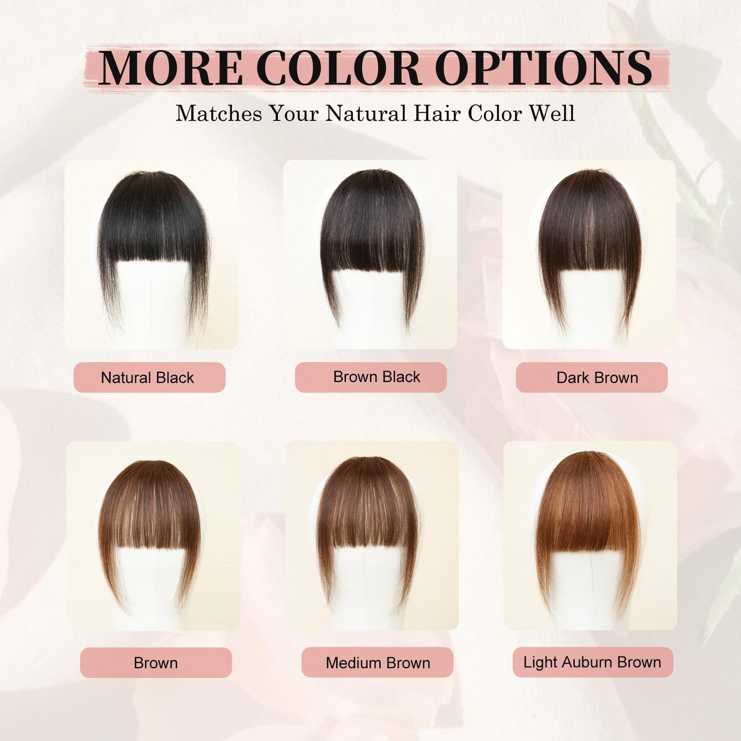 EINAEY Clip in Bangs, 100% Real Human Hair Natural Black Fake Bangs Clip in Hair Extensions Wispy Bangs Fringe with Temples Hairpieces for Women Curved Air Bangs for Daily Wear