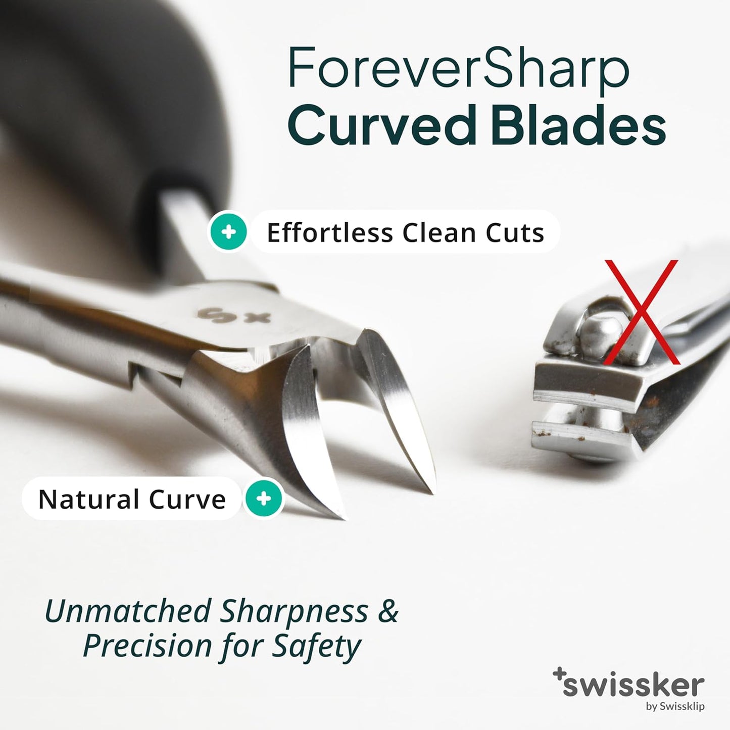 Swissker Heavy Duty Toenail Clippers - Ergonomic Large Nail Cutter for Thick Nails | Professional Long Handle for Seniors