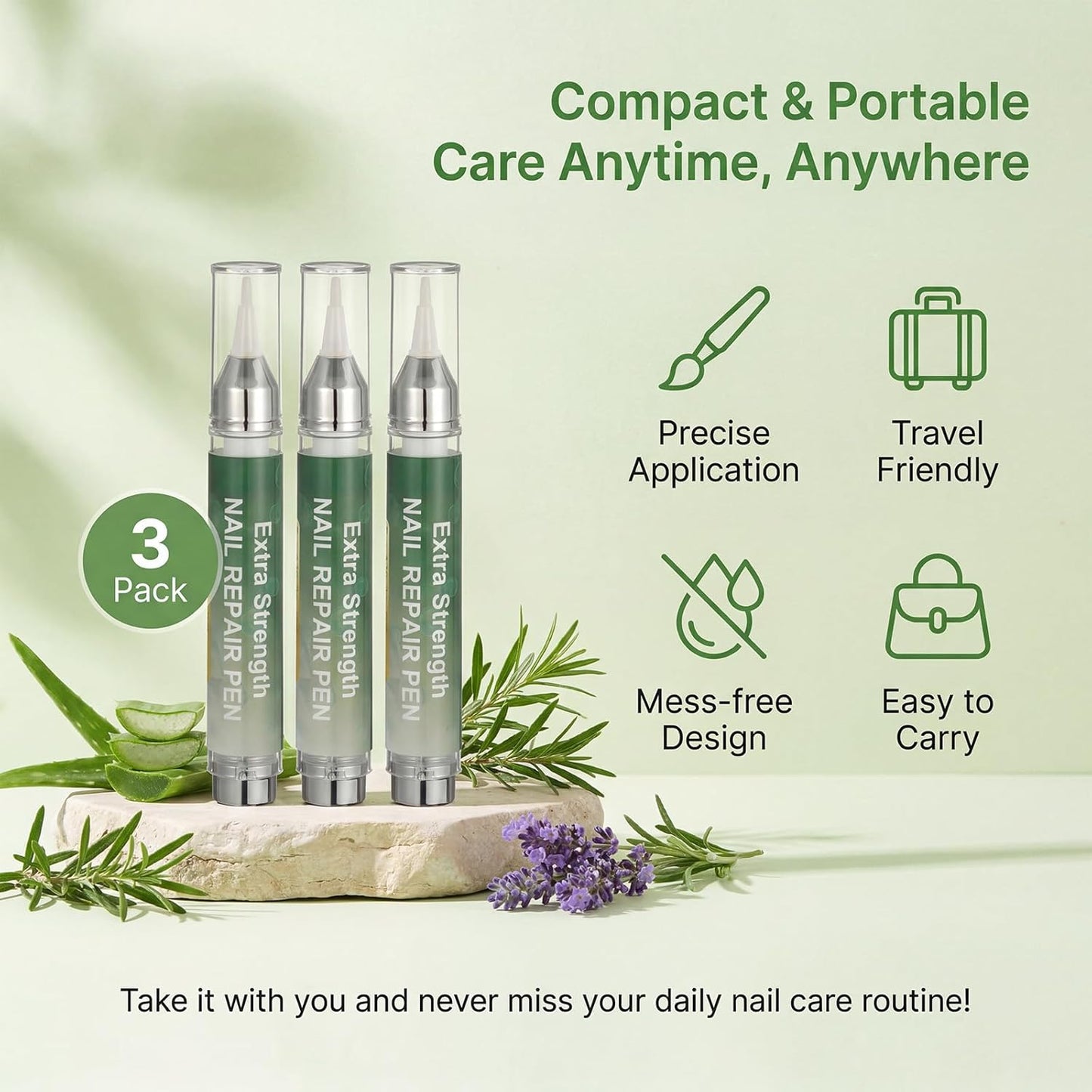 Nail Fungus Treatment Pen - 25% Undecylenic Acid Formula for Toenails & Fingernails | 16ml (3-Pack)