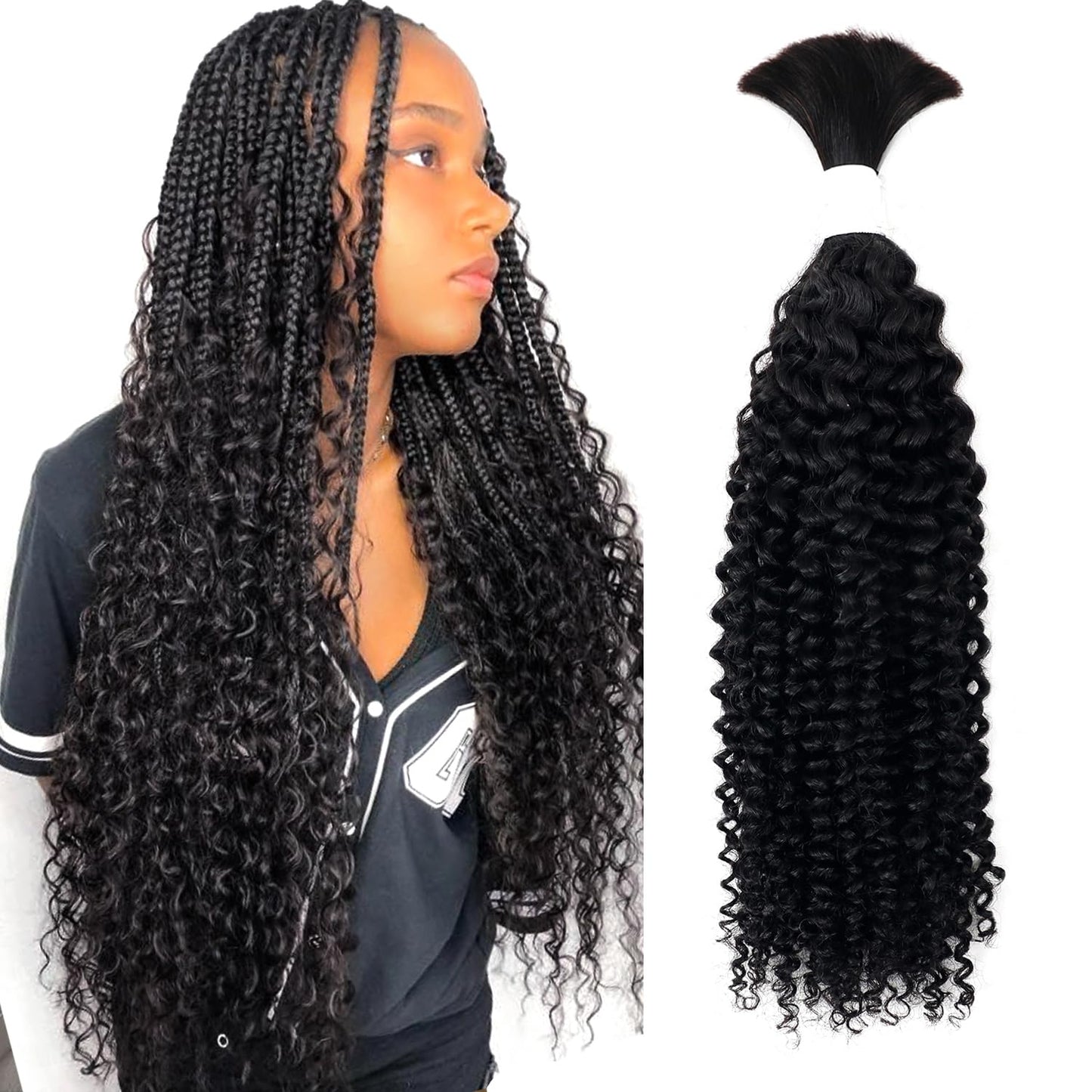 Body Wave Curly 4/27 Human Braiding Hair - 100g One Bundle for Boho Braids | 18 Inch