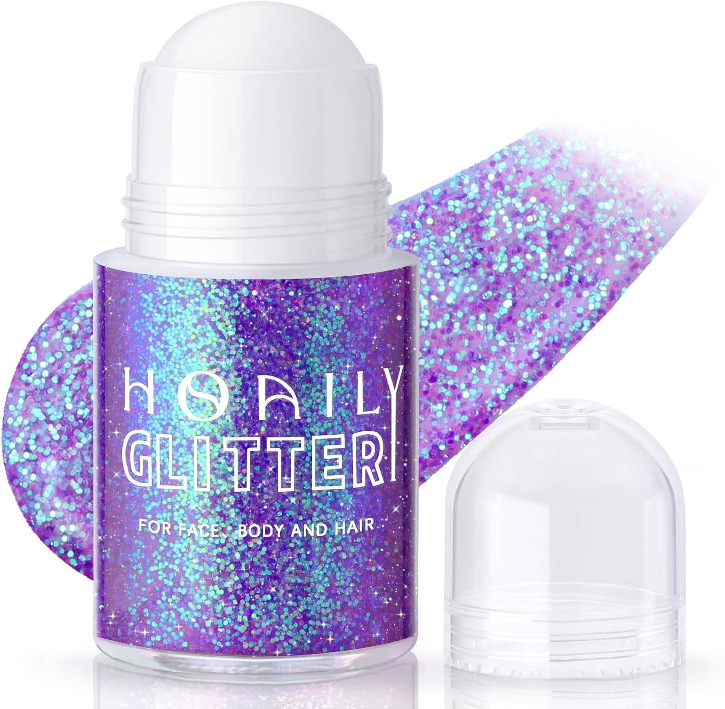 HOSAILY Holographic Body Glitter Gel - Color Changing Chameleon Effect | Sparkling Pink, Chunky Mermaid Sequins for Festivals
