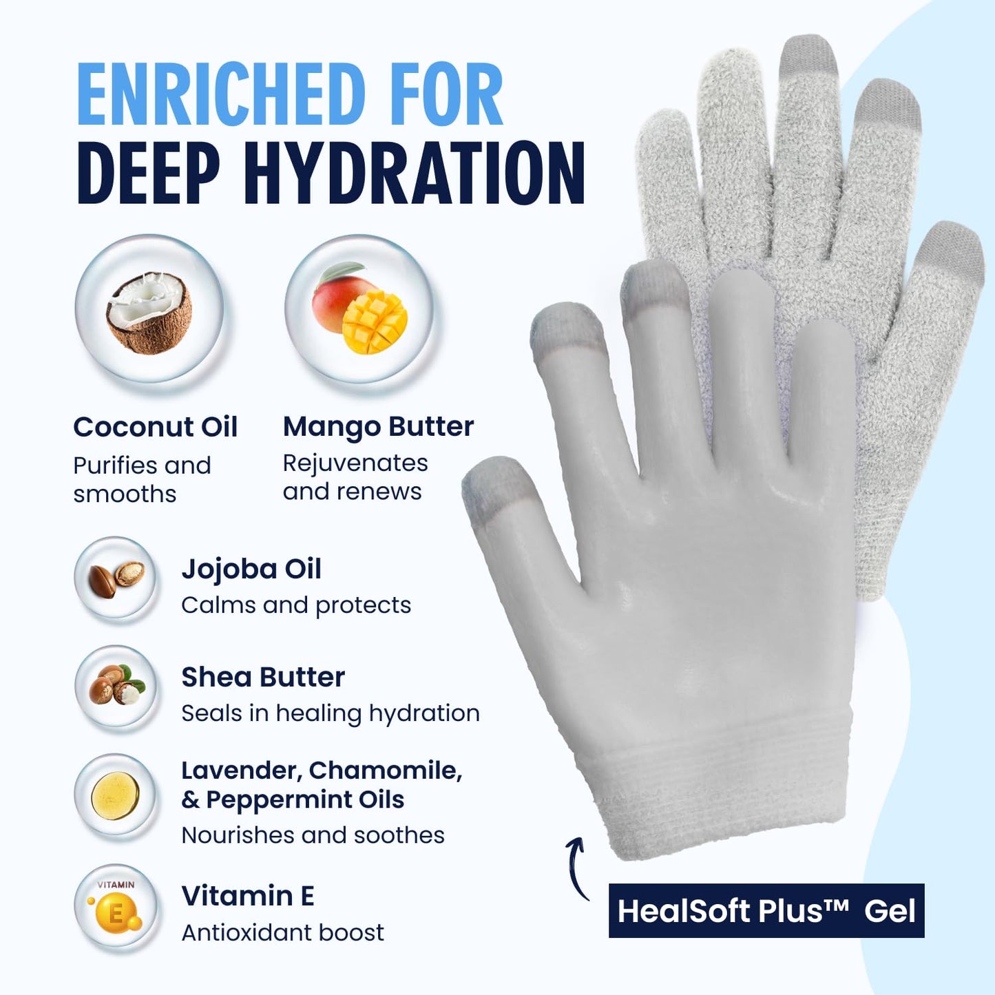 Dr. Frederick's Original Moisturizing Gel Gloves, Mellow Moon, 1 Pair