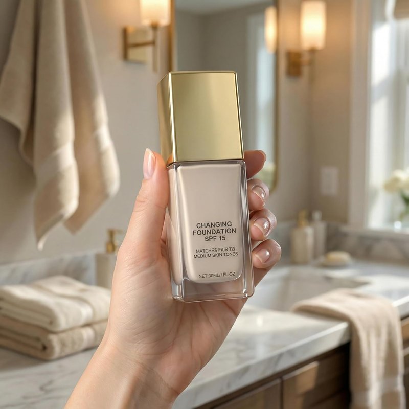Color Changing Foundation for Mature Skin - 2-in-1 Hydrating Liquid | Lightweight, Natural Finish for All Skin Tones