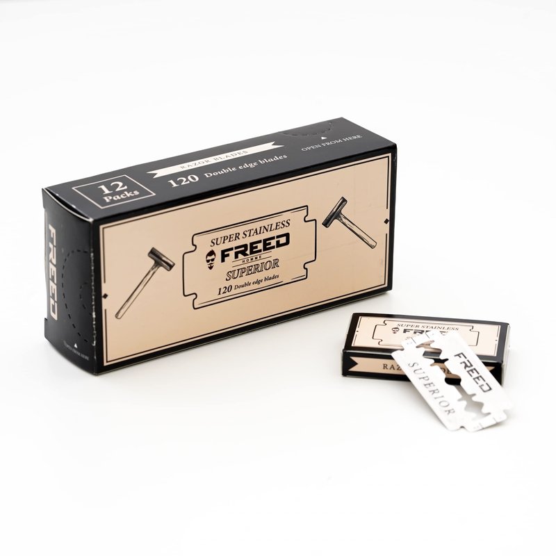 FREED Luxury Shaving Set for Men - Double Edge Safety Razor with alloy handle include 120 count Japanese 6cr13 Stainless Steel blade,It's the best gift for men, fathers,or birthdays