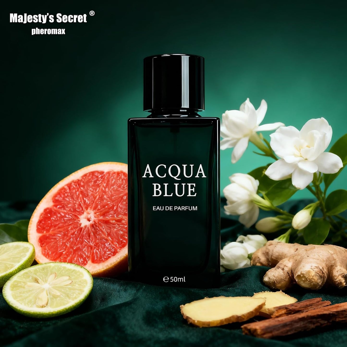 Acqua Blue Eau de Parfum for Men - Fresh Woody Cologne with Lemon, Mint & Pink Pepper | 50ml Long-Lasting Fragrance