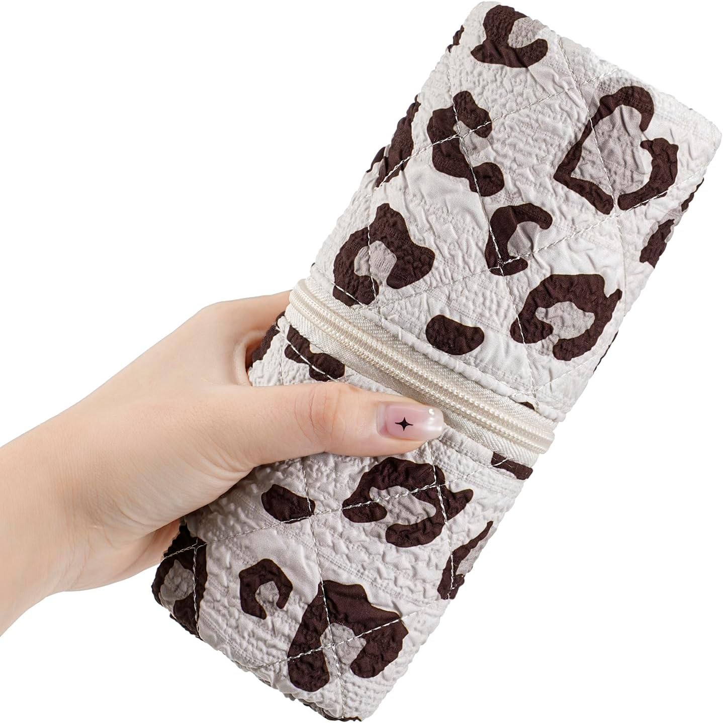 Quilted Hair Tools Travel Bag - Portable Storage Case for Shark FlexStyle & Dyson Airwrap | Leopard Print