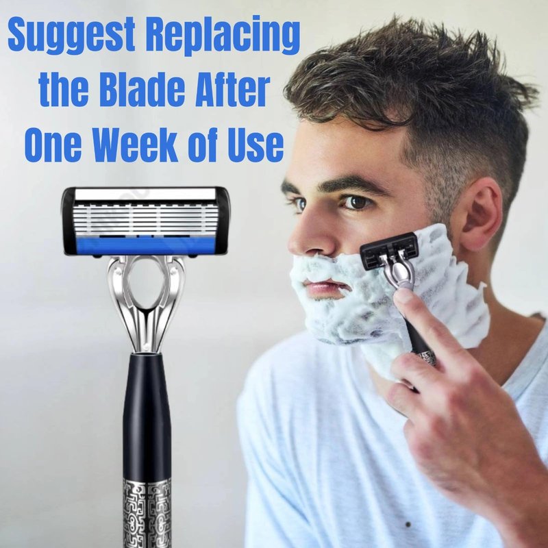 Upgrade7-Blade Razor for Men, Razor Handle & Razor Blade Refills,Safety Razor Collocation Lubrication Strip and Precision Trimmer Bring a Comfortable Shave Experience
