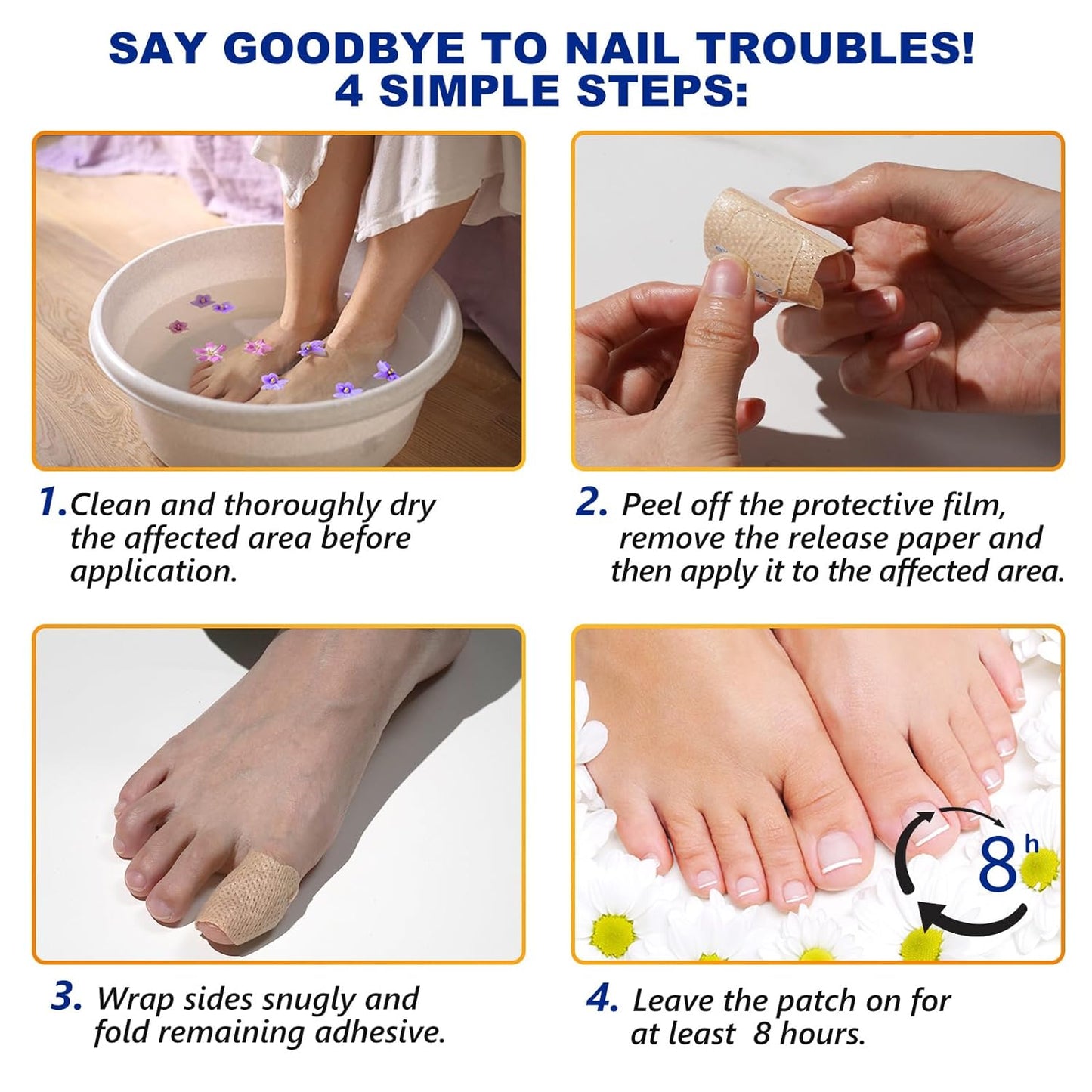 Toenail Care Patches - Overnight Treatment for Dry & Damaged Nails | 2 Pack, Easy Application