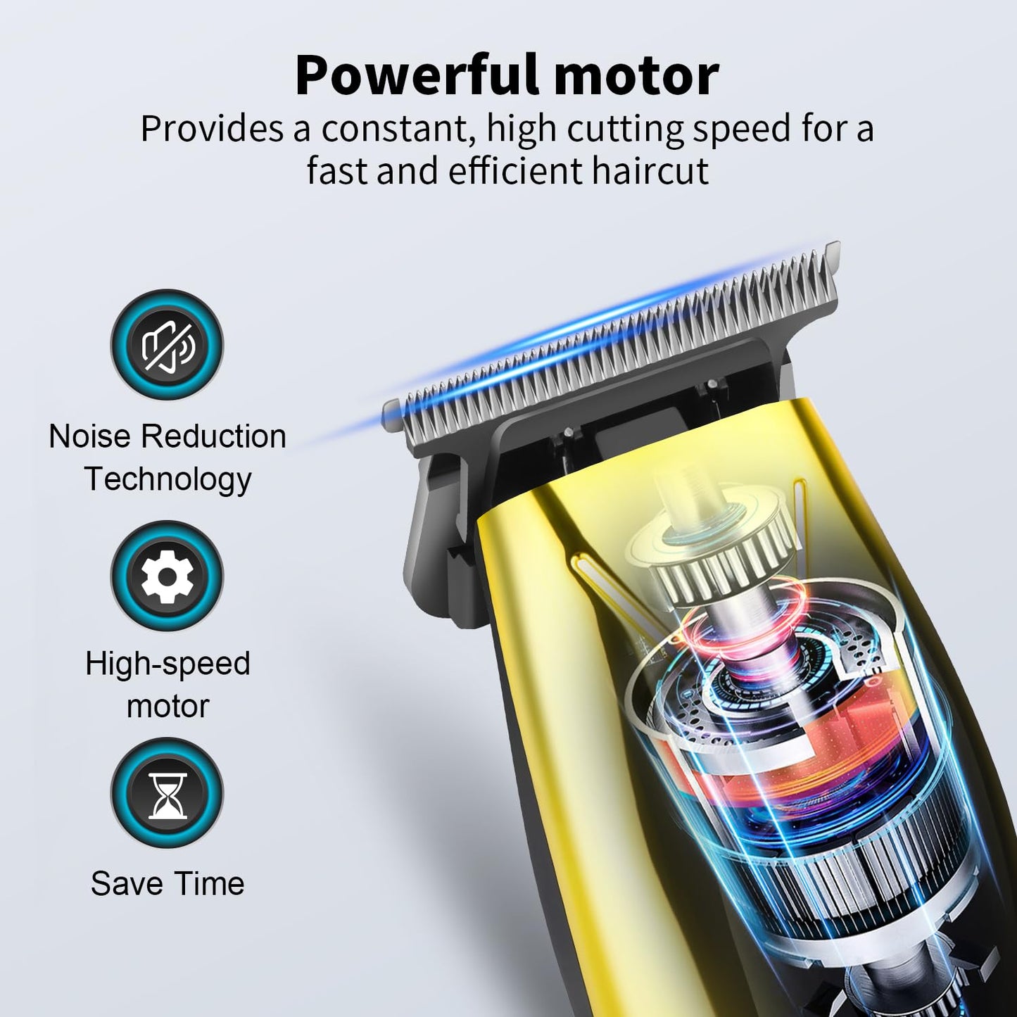 HIENA PRO Electric Trimmer for Men, Professional T-Blade Precision Beard Trimmer, Cordless Clipper Barber Hair Cutting Tool with USB, Gifts for Men(Silver)