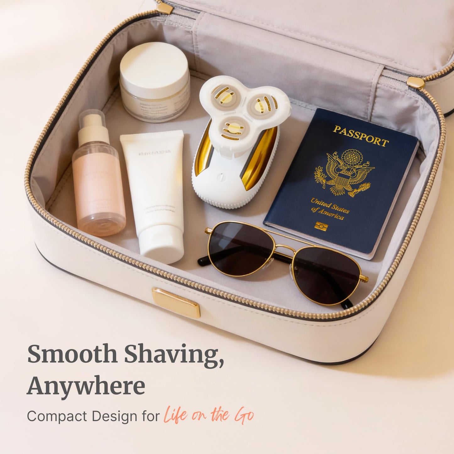Groomie Hers LuxePro Electric Body Shaver for Women – Women's Rotary Shaver, Razors for Women Sensitive Skin, Wet/Dry Cordless Rechargeable Hair Remover for Legs, Head, Arms & Underarms