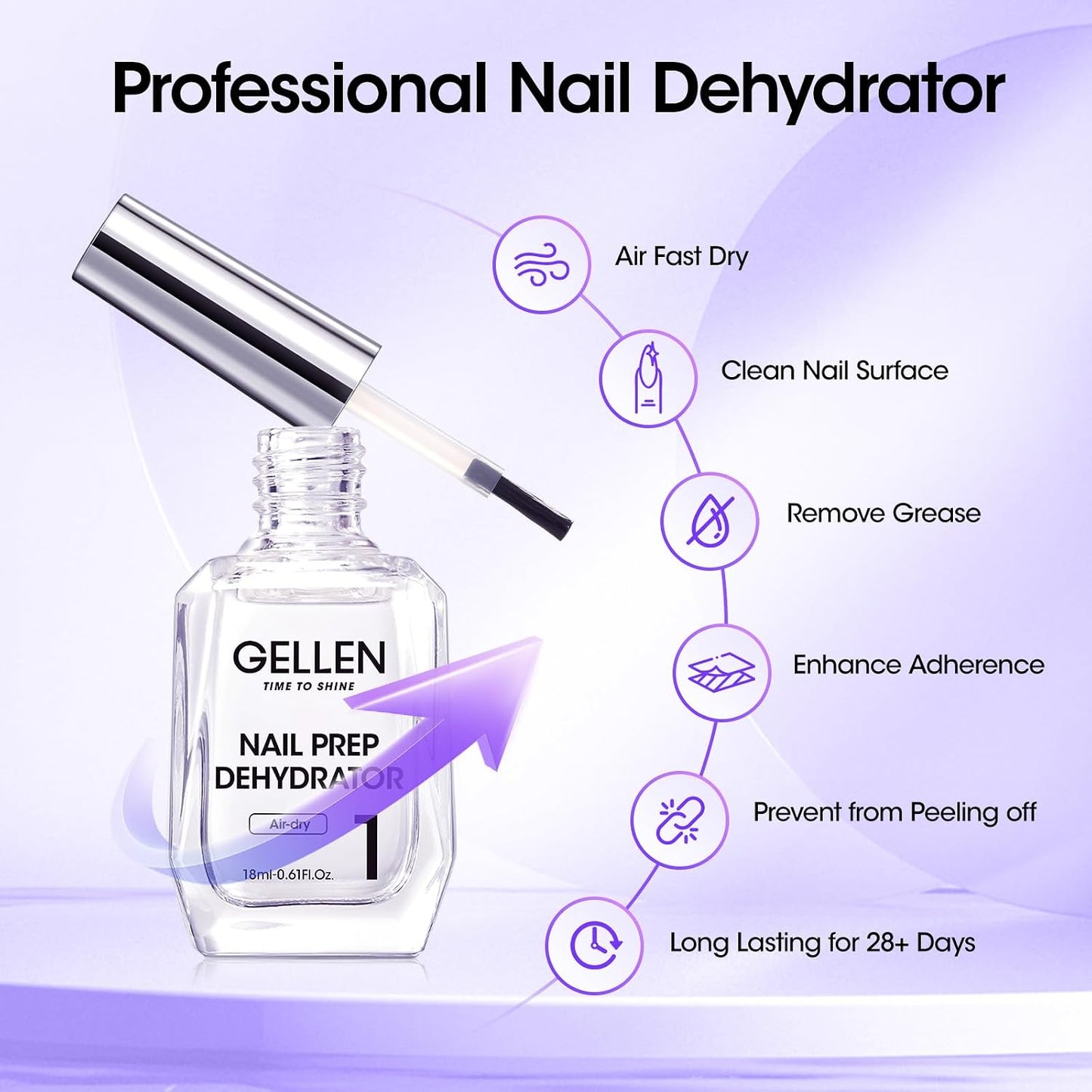 Nail Glue Gel - 18ML 4-in-1 Soak Off LED UV Adhesive for False & Acrylic Nails | Long-Lasting 28+ Days