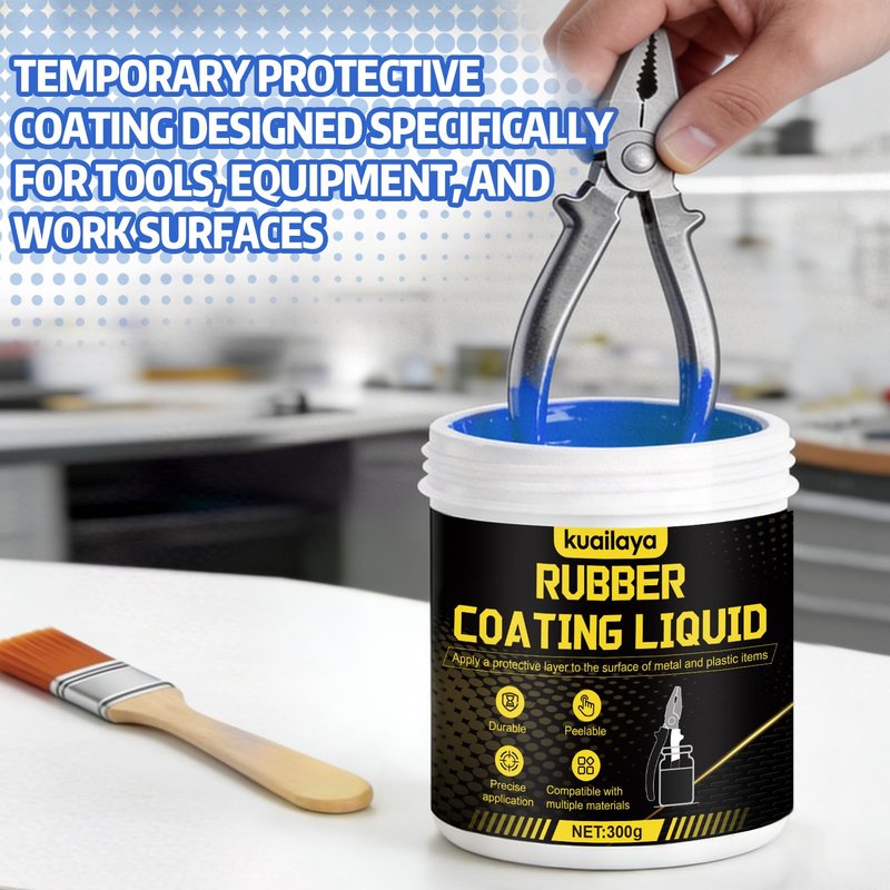 kuailaya Rubber Dip for Tools, Liquid Rubber Dip Tool Handle Dip Coating Effective Protection Slip Resistance Waterproof and Insulating Easy to Peel for Tool Protection, Creative DIY, Blue 300g