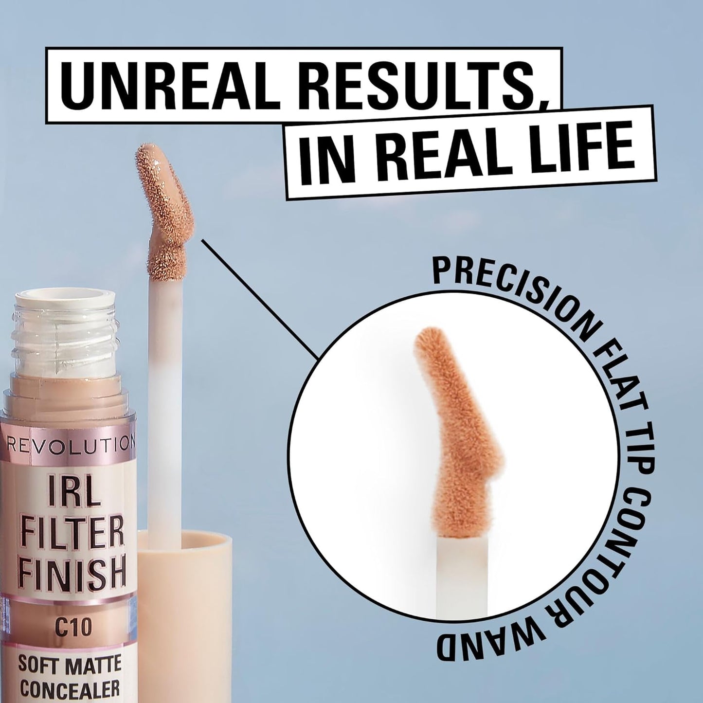 Revolution Concealer - Full Coverage, Oil-Free, Lightweight Formula with Hyaluronic Acid | C6, 0.21 oz