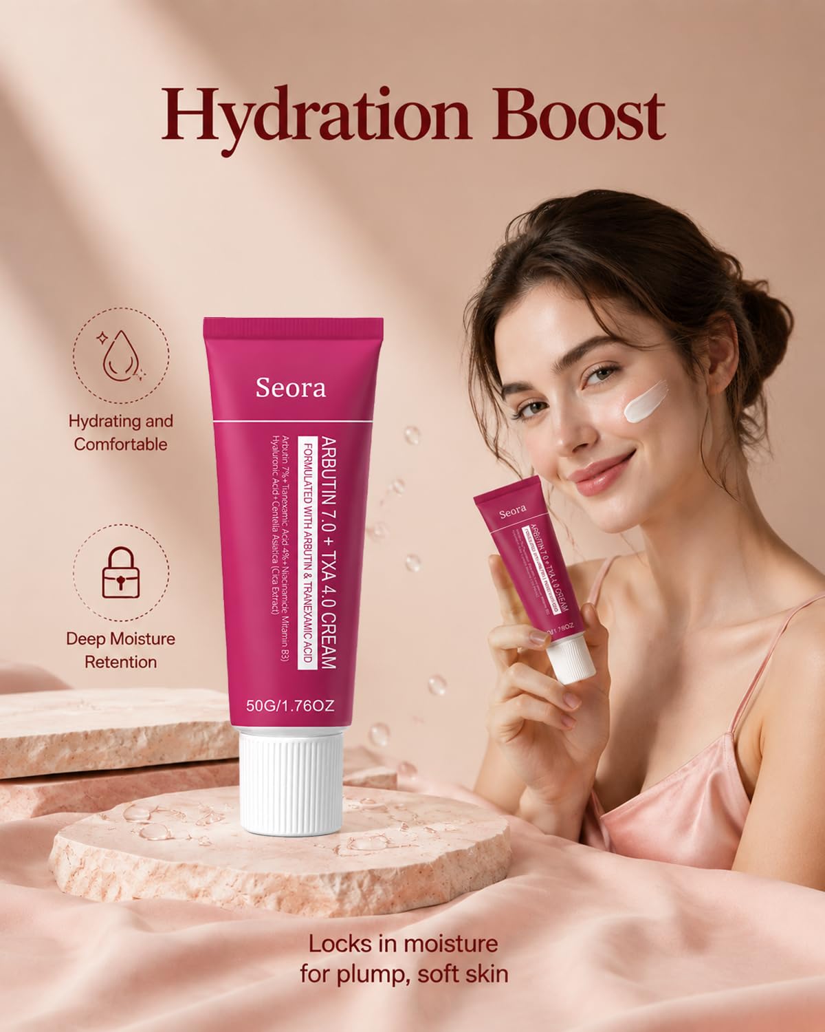 Korean Arbutin Brightening Cream - Hydrating Moisturizer for Even Skin Tone | All Skin Types (1PC)