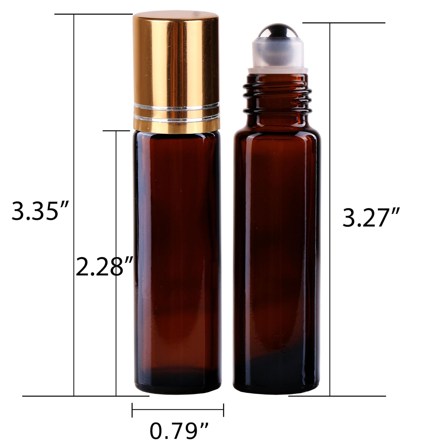 inice 100 10ml Amber Galss Roller Bottles Essential Oils Applicator With Stainless Steel Roller Balls Aluminium Alloy Cap
