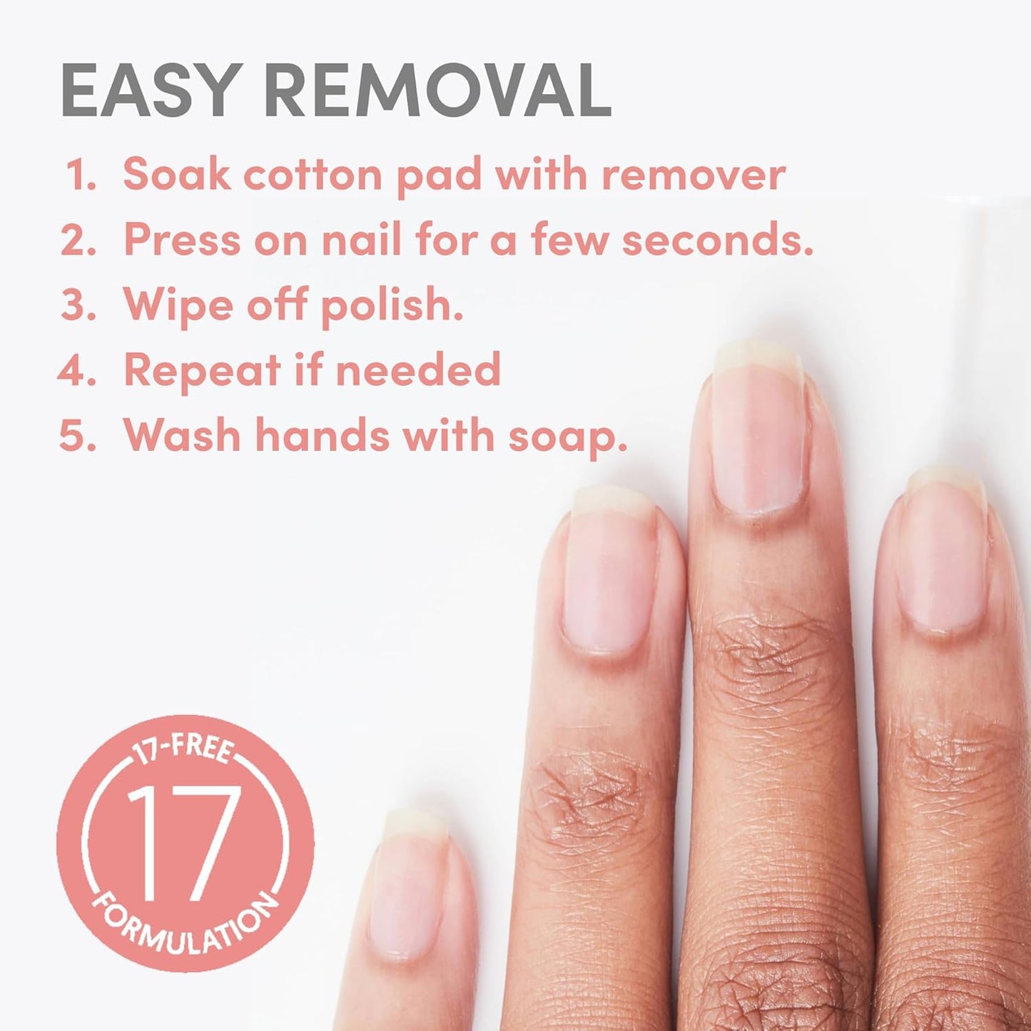 Ella+mila Nail Polish Remover - Gentle Non-Acetone Formula | Nourishing & Vegan, 8oz