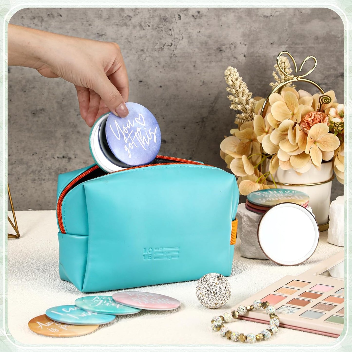 Inspirational Compact Mirrors - 30 Pcs Bulk Set for Women | 2.76 Inch Portable Purse Pocket Mirrors - Perfect Gifts for Teachers & Nurses
