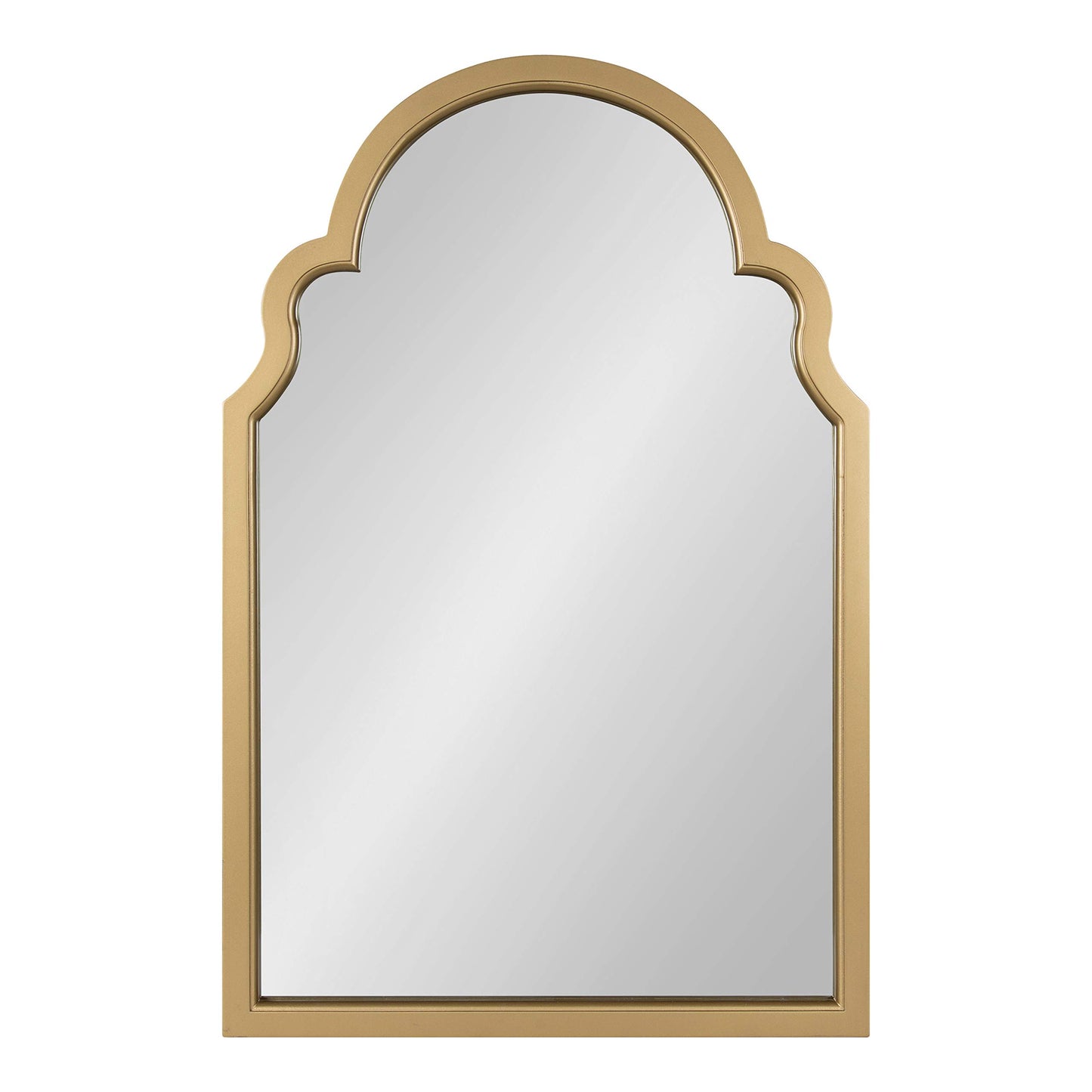 Kate and Laurel Hogan Modern Arched Wall Mirror, 24 x 36, Gold, Glam Moroccan Mirror for Wall