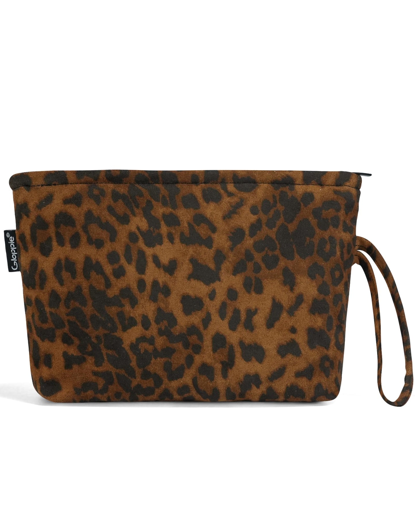 Gloppie Leopard Small Makeup Bag for Purse Wristlet Cosmetic Bag for Women