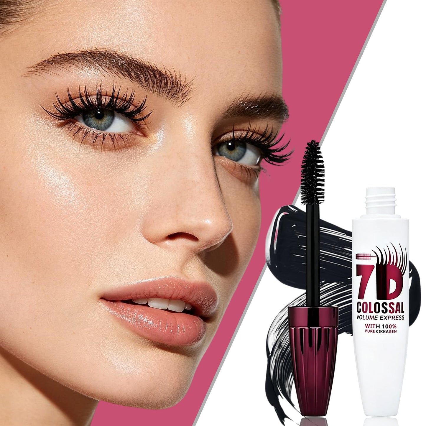 Waterproof 7D Mascara - Long-Lasting, Buildable Volume for Full Lashes | Smudge-Proof Eye Makeup