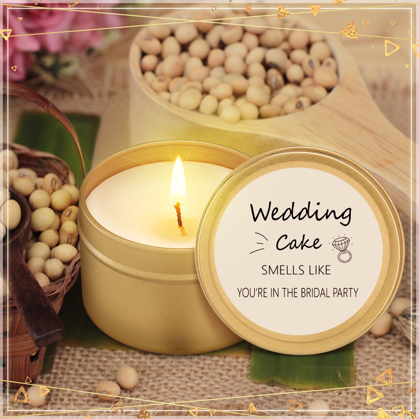 Conelist 8 Pcs Bridesmaid Proposal Gifts, Smells Like You're in The Bridal Party Scented Candles Will You Be My Bridesmaid Soy Wax Small Candle for Best Friend Girls Women 4oz(White,Fashion)