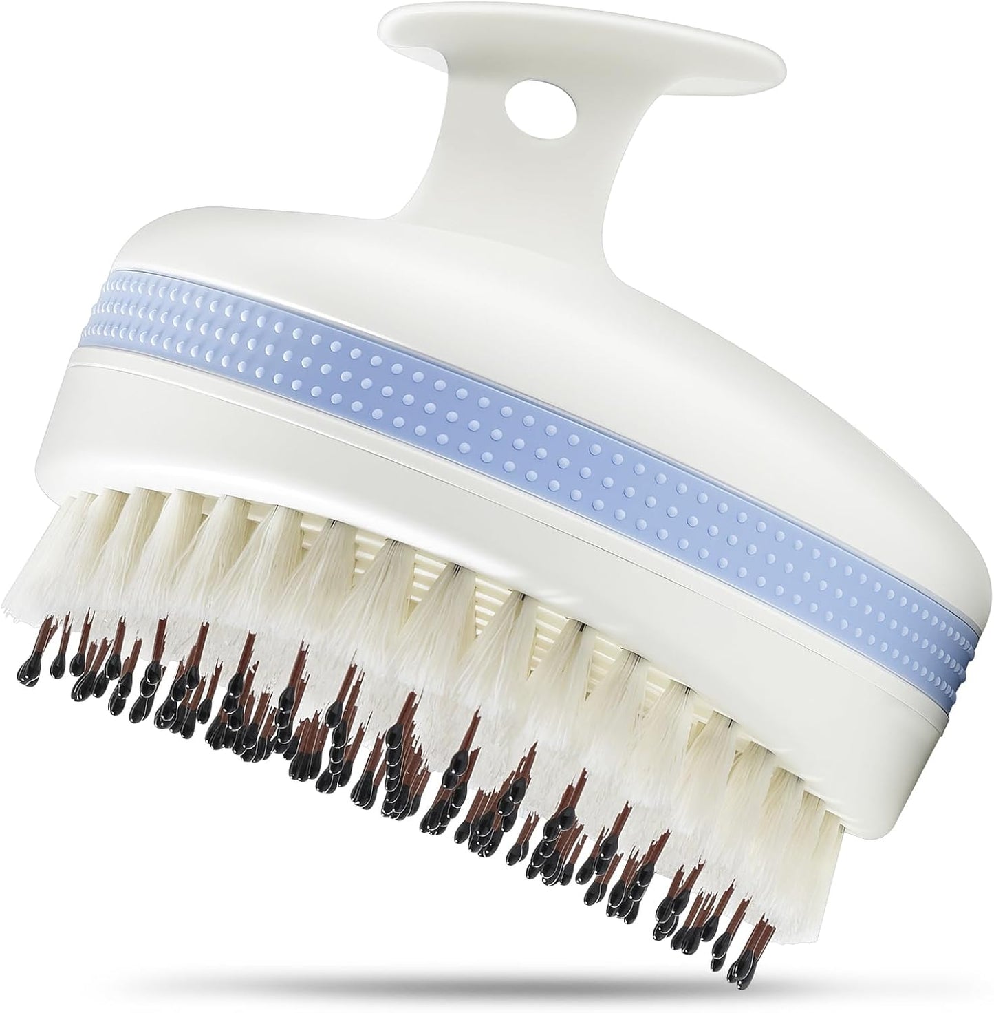Scalp Massager - Double-Layer Bristles Hair Washing Brush | Curved Anti-Slip Dandruff Scrubber for Wet & Dry Use