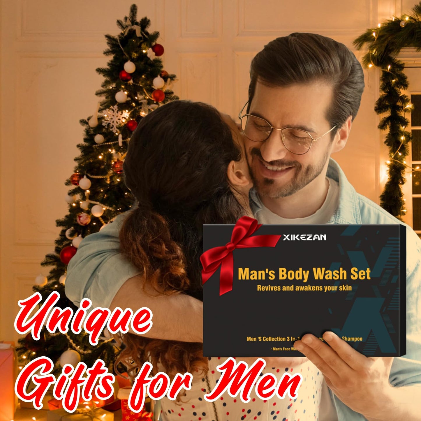 Mens Gifts for Men,Mens Skin Care Kit,Nourishe & Hydrate Skin w/Face Wash,Scrub,Lotion,Cream,Deodorant,Stocking Stuffers for Him Unique Christmas Gifts for Men Him Dad Husband Boyfriend Teen Boy