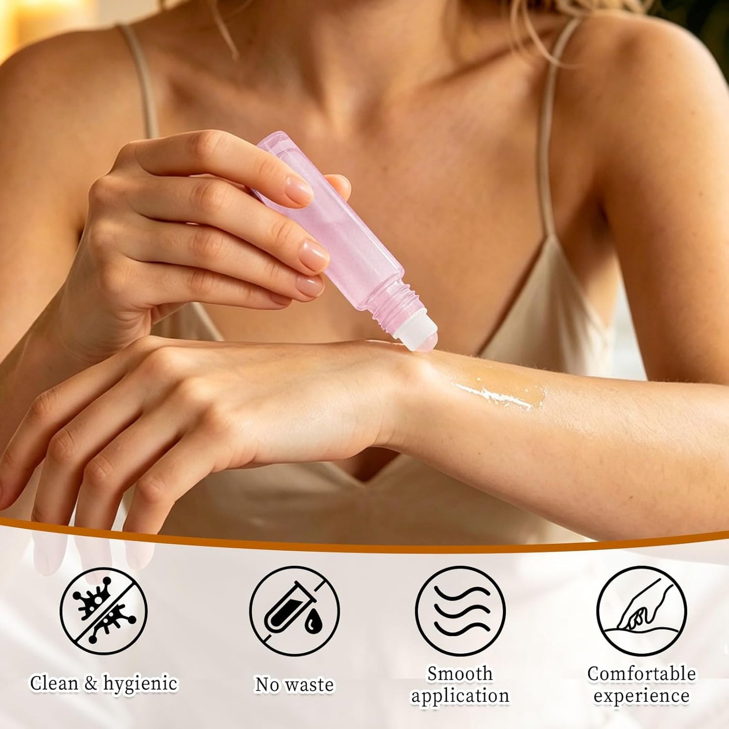Rose Quartz Roller Bottles - 10ml Travel Size Glass Bottles for Essential Oils | 8 Color Options, Leak-Proof Design