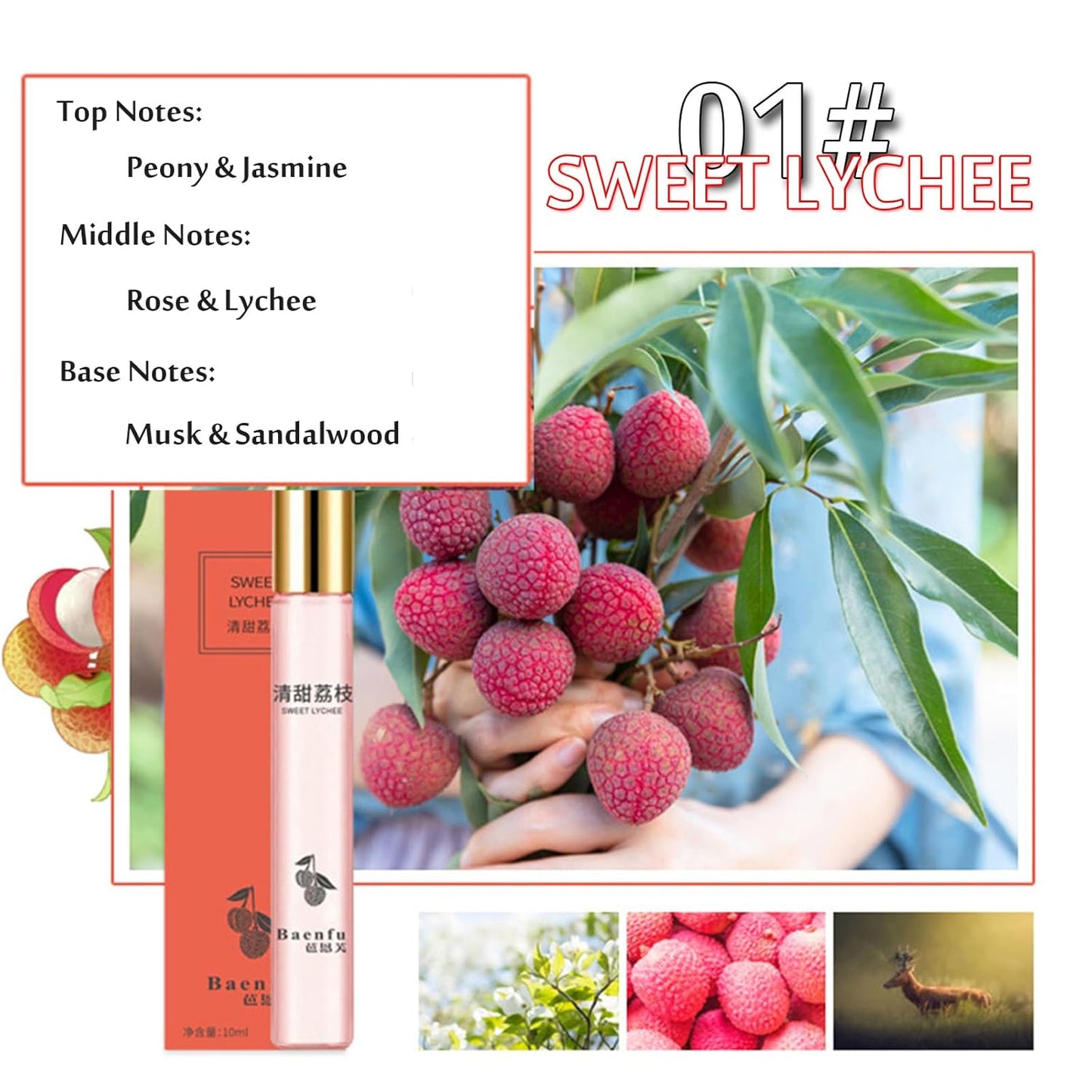 4PCS Eau de Parfum Roll-On Perfume Oils | Fresh Flower & Fruit Fragrances - 10 ml Each for Men & Women