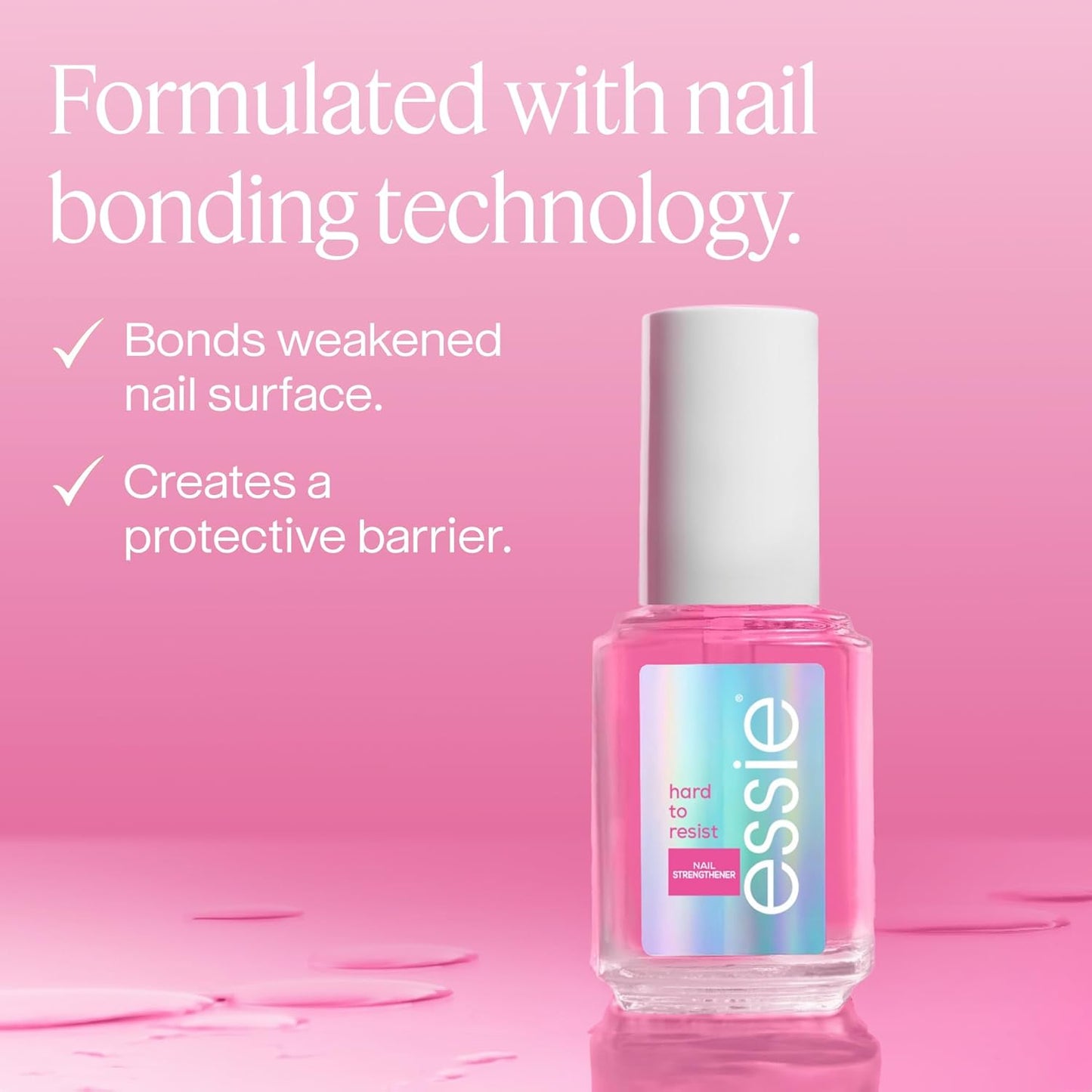 Essie Nail Strengthener - 8-Free Vegan Formula for Healthy Nails | Pink Tint, 0.46 Fl Oz