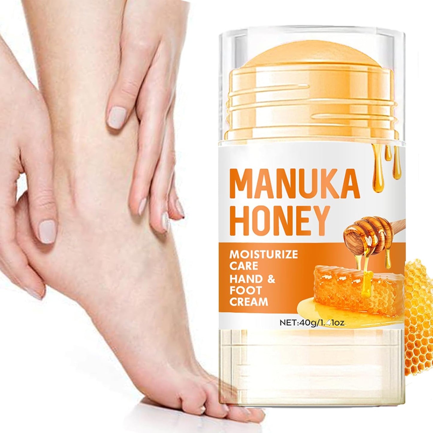 Honey Foot Balm Stick - Manuka Honey Moisturizing Cream for Dry, Cracked Heels & Feet | 1.41 Oz