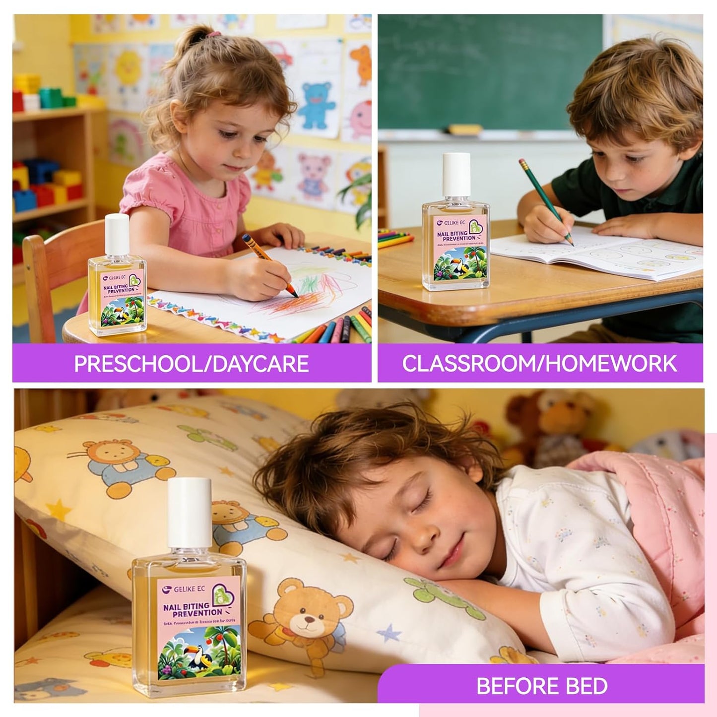 Stop Kids Nail Biting - Strong Extra Bitter Polish, Safe Non-Toxic Vegan Formula | Long-Lasting Clear Treatment