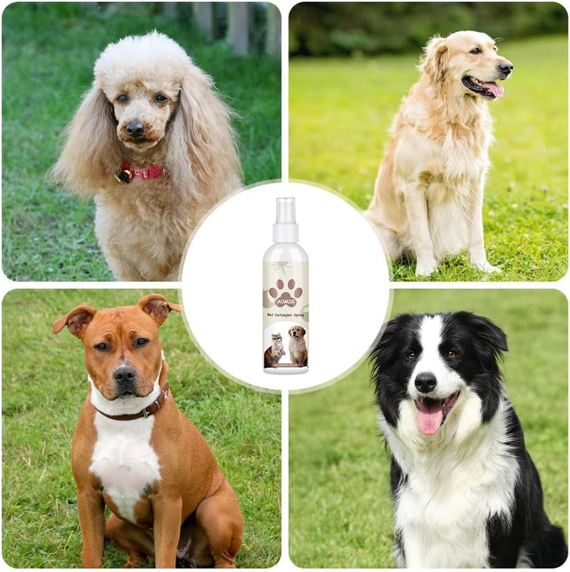 AOMIG Dog Detangler Spray - Natural Leave-In Conditioner for All Coat Types | Coconut Scent, 6.7 Fl Oz