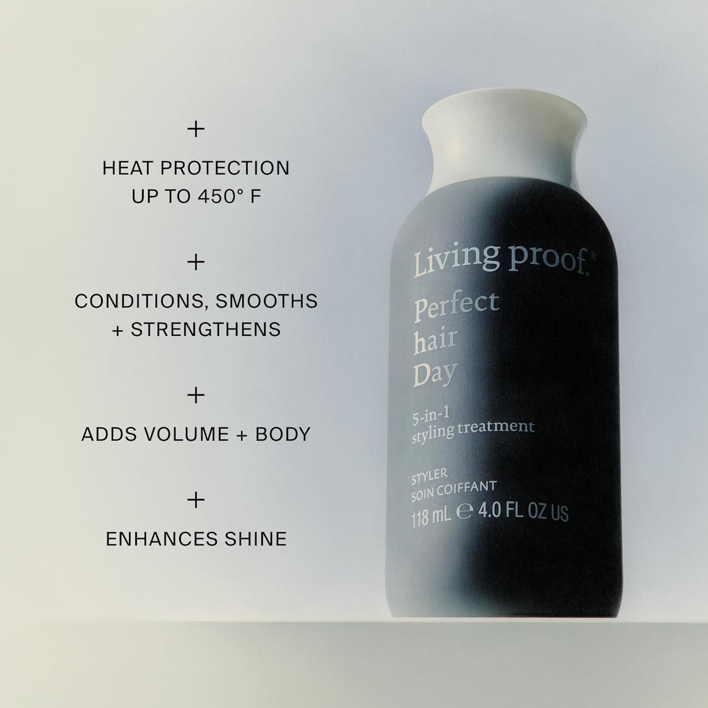 Living Proof Perfect Hair Day 5-in-1 Styling Treatment - Conditions, Smooths, Volumizes, Adds Shine | Heat Protection up to 450°F, 4 oz
