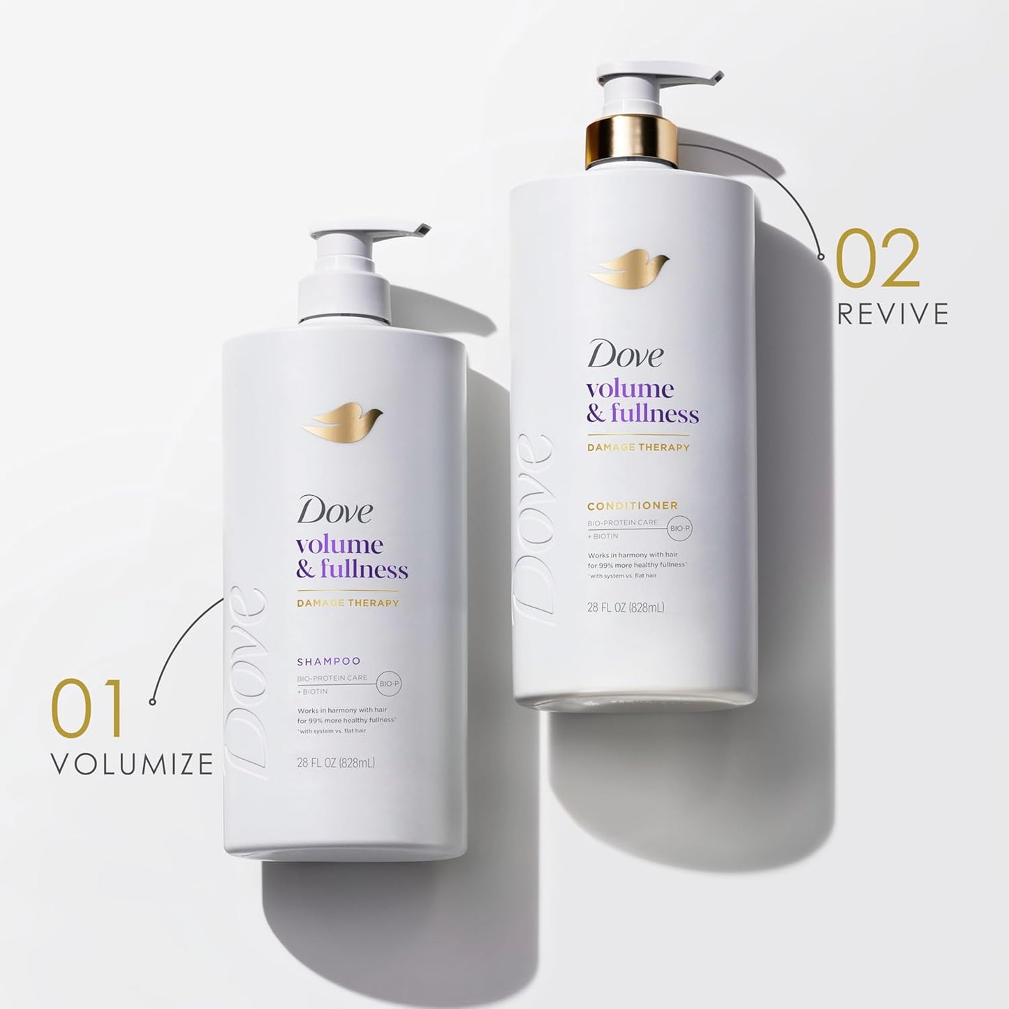 Dove Shampoo for Volume & Fullness - Bio-Protein Care Technology, Biotin | 28 Fl Oz for Fine, Thin Hair