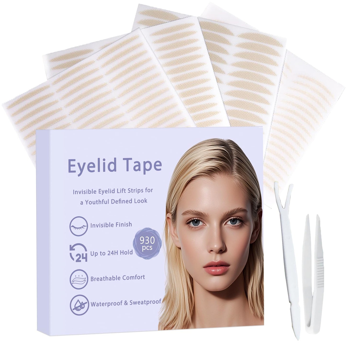 Eyelid Tape for Hooded Eyes Invisible – Eyelid Lift Strips for Sagging, Uneven，600 Count