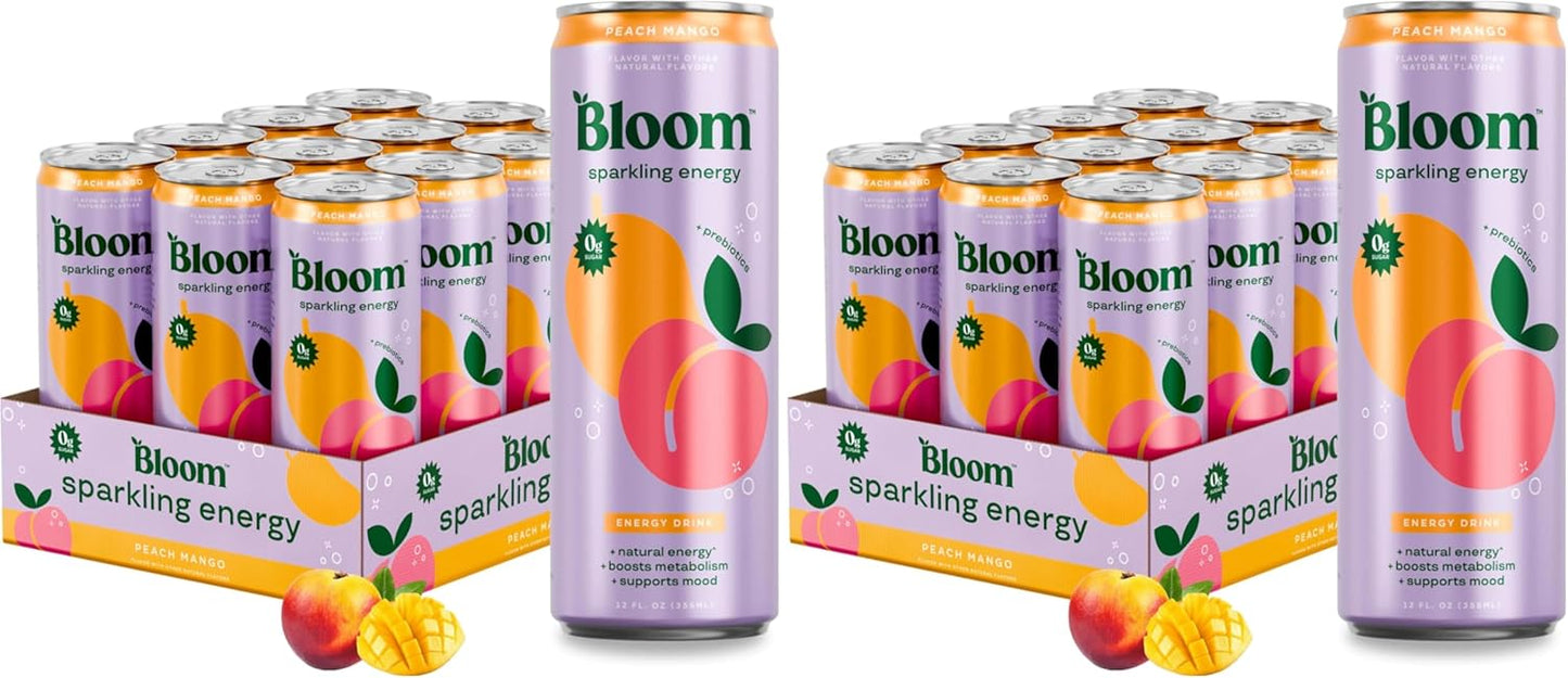 Sparkling Energy Drink Variety Pack - Natural Caffeine, Zero Sugar, 180mg - Antioxidant-Rich, Prebiotics | 12oz, 12 Pack