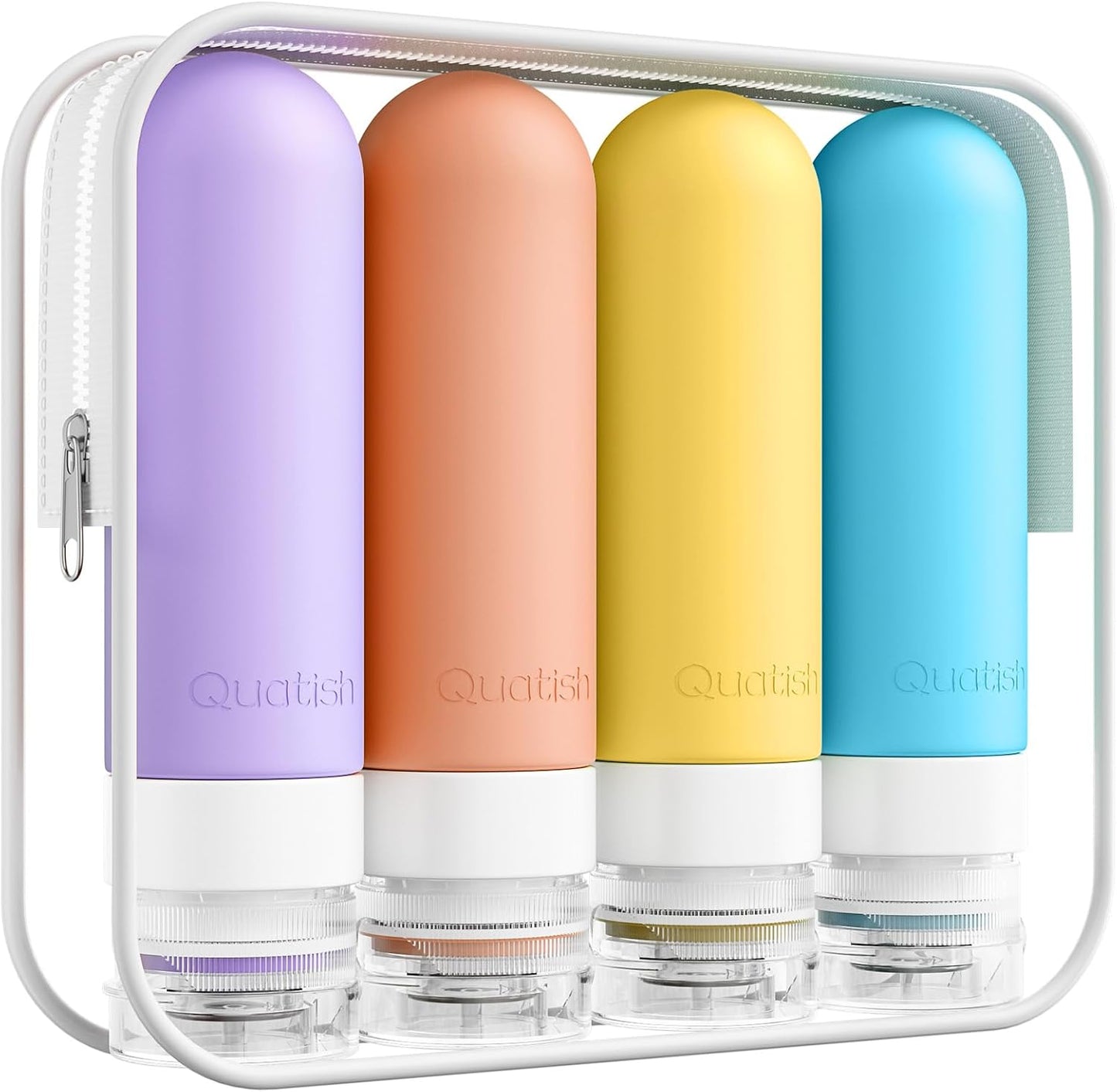Travel Bottles for Toiletries - Leak-Proof Silicone 3 oz TSA Approved | 4 Pack Grey
