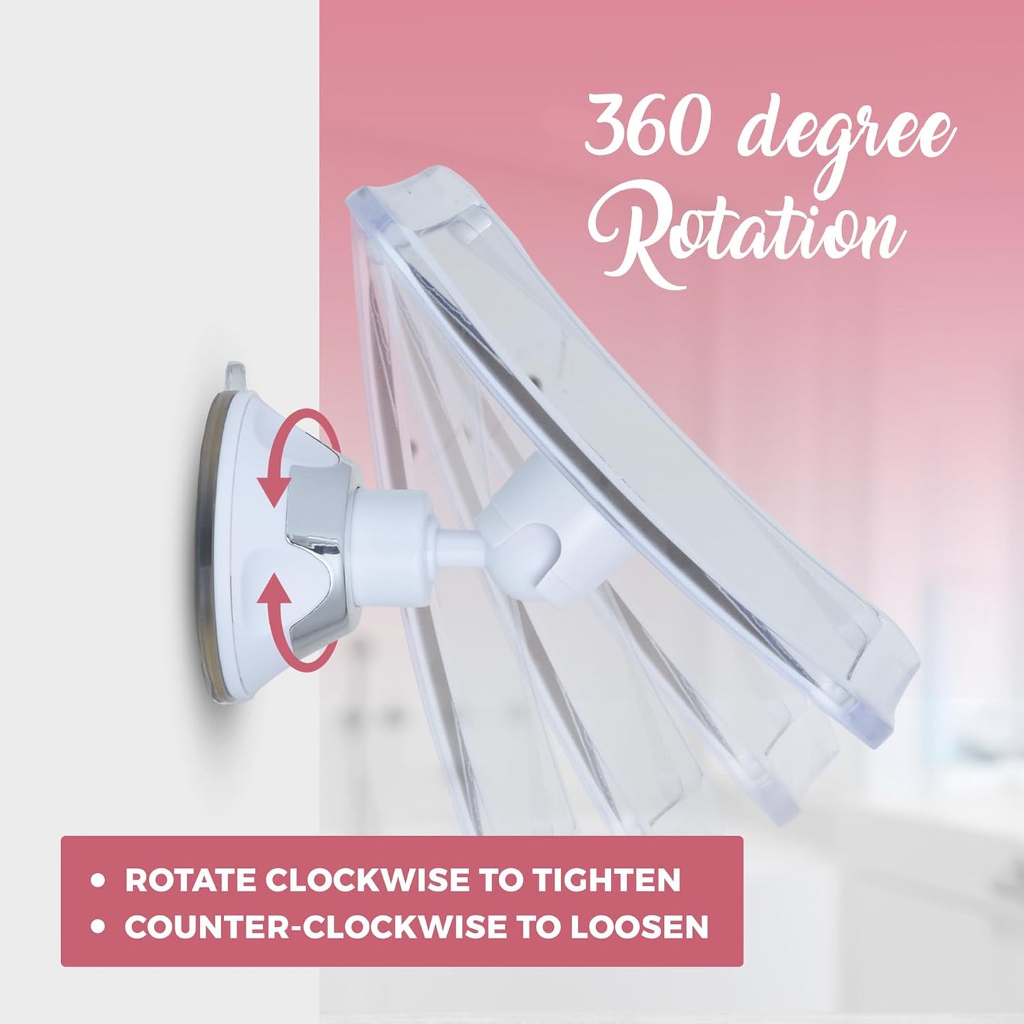 MIRRORVANA 10X Magnifying Makeup Mirror - Suction Cup for Travel & Vanity Use | 6.3" x 6.3" Square