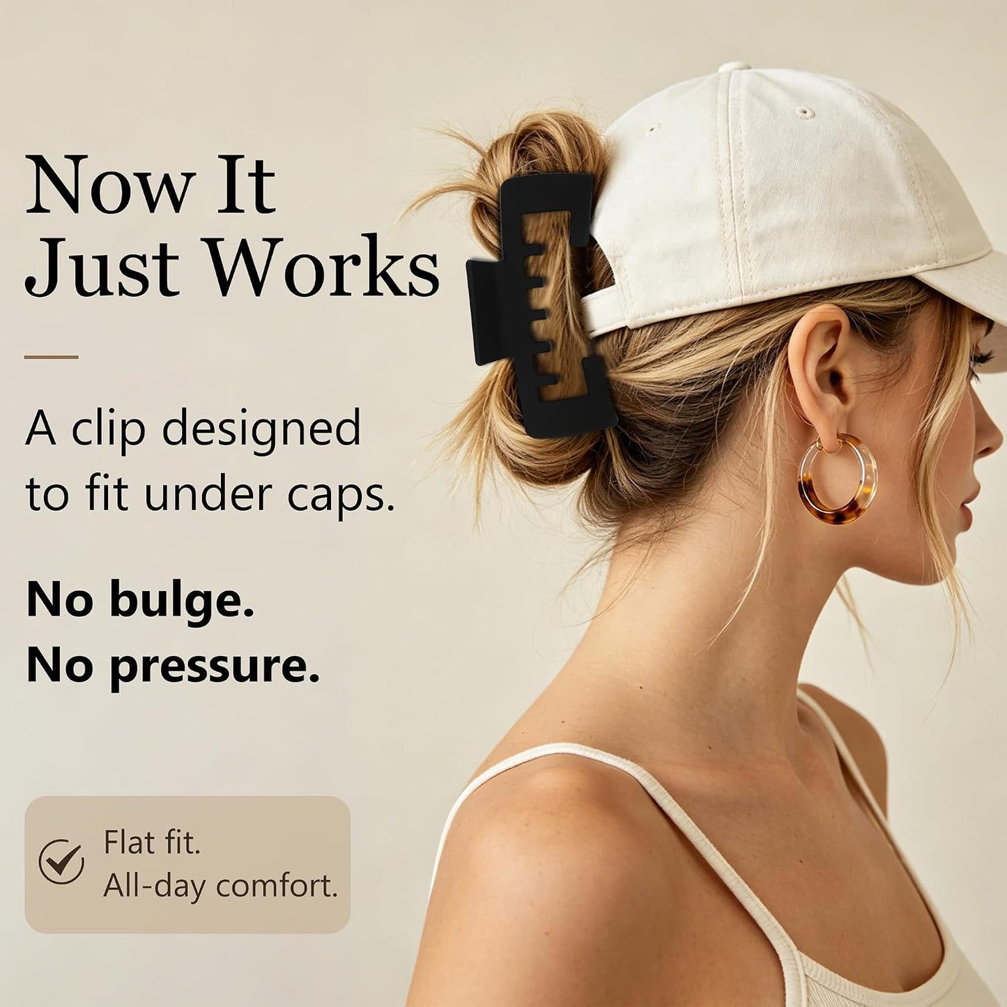 Hair Claw Clips for Women - Perfect for Baseball Caps & Trucker Hats | Stylish & Functional