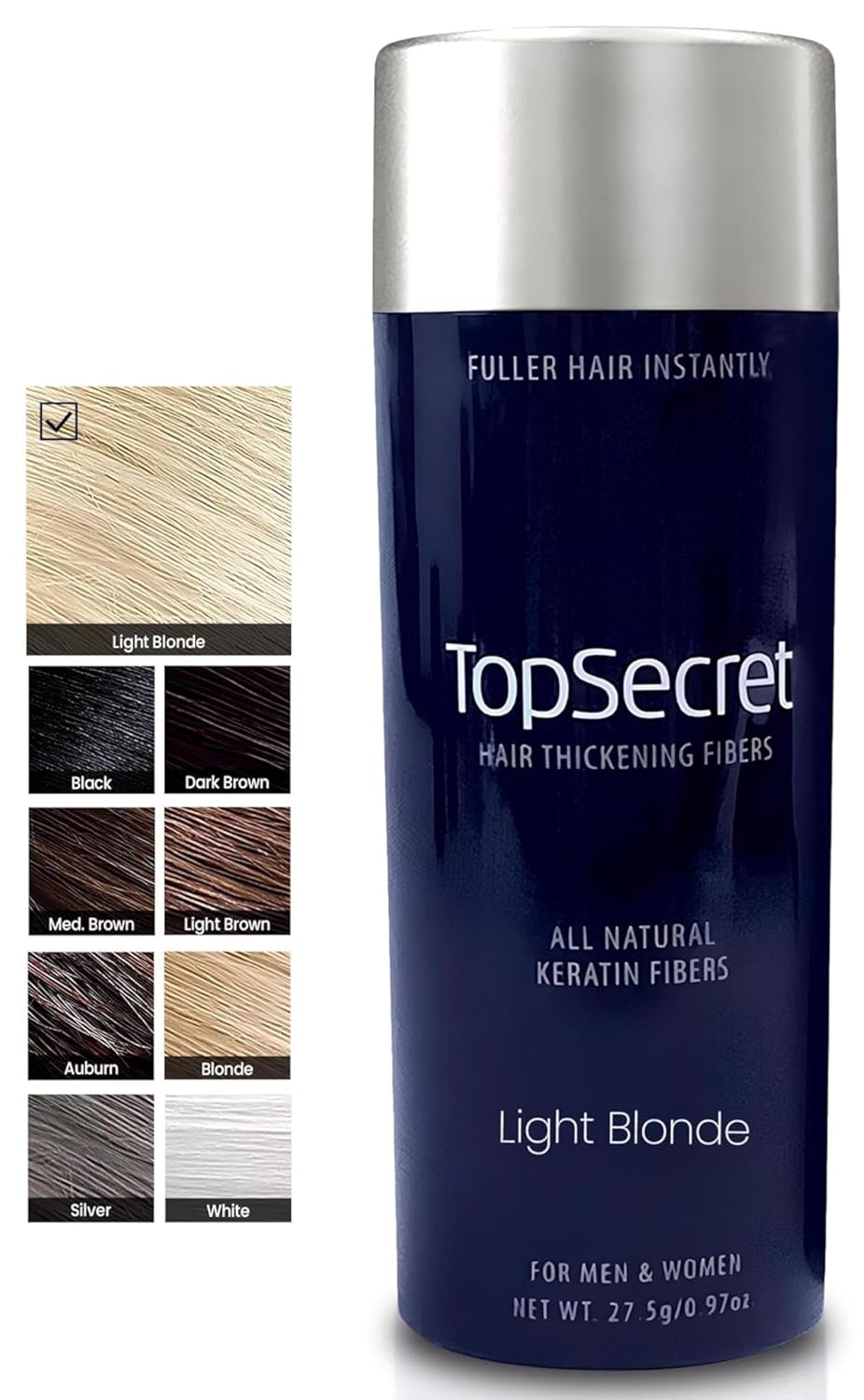 Hair Thickening Building Fibers - Natural & Undetectable Hair Filler for Men & Women | Weather-Resistant (Light Brown, Medium)