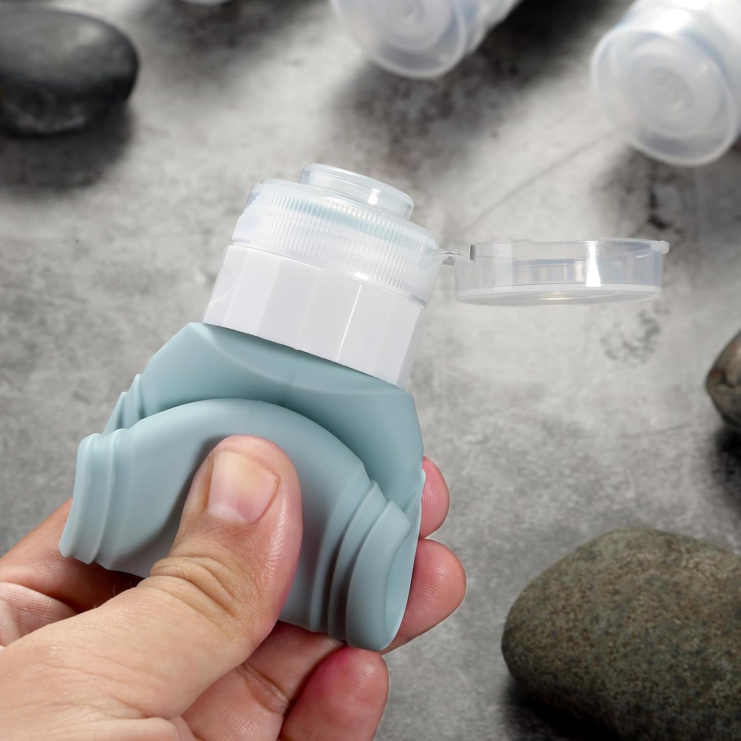 Travel Bottles for Toiletries - TSA Approved 3oz BPA Free Silicone Containers | Leak-Proof & Refillable (4 Pack)